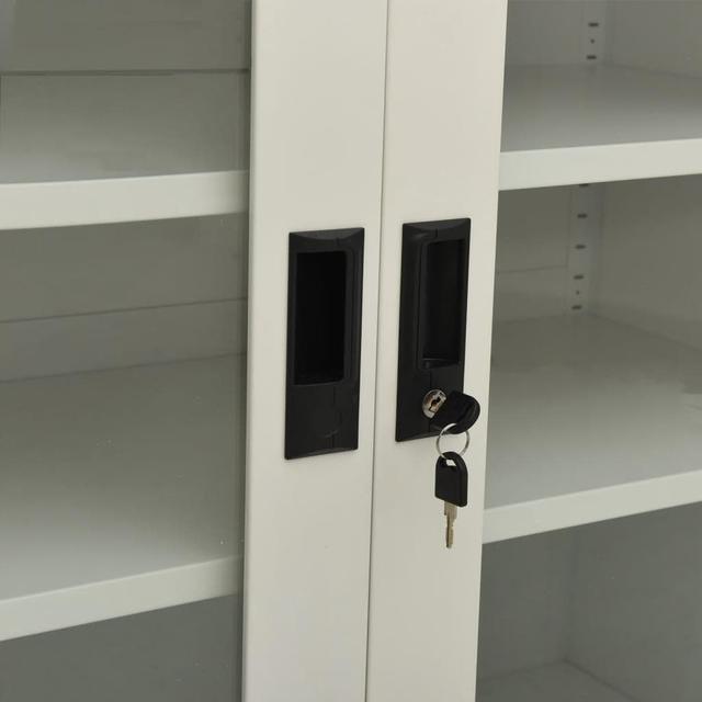 Alt view image 5 of 15 - vidaXL Office Cabinet Storage Cabinet Home Display Cabinet Light Gray Steel