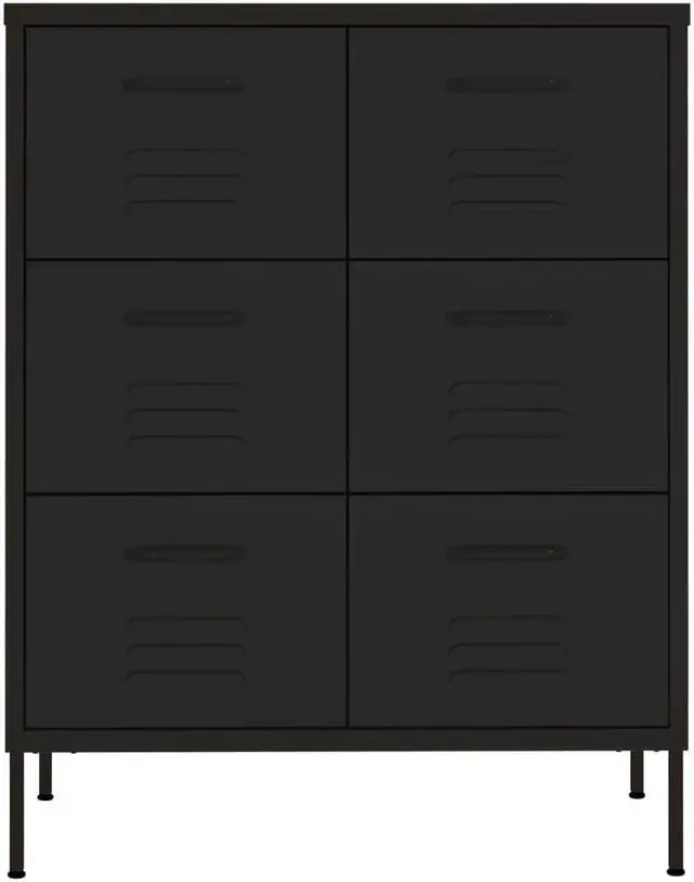 Alt view image 16 of 17 - vidaXL Drawer Cabinet File Cabinet Freestanding Storage Cabinet Black Steel