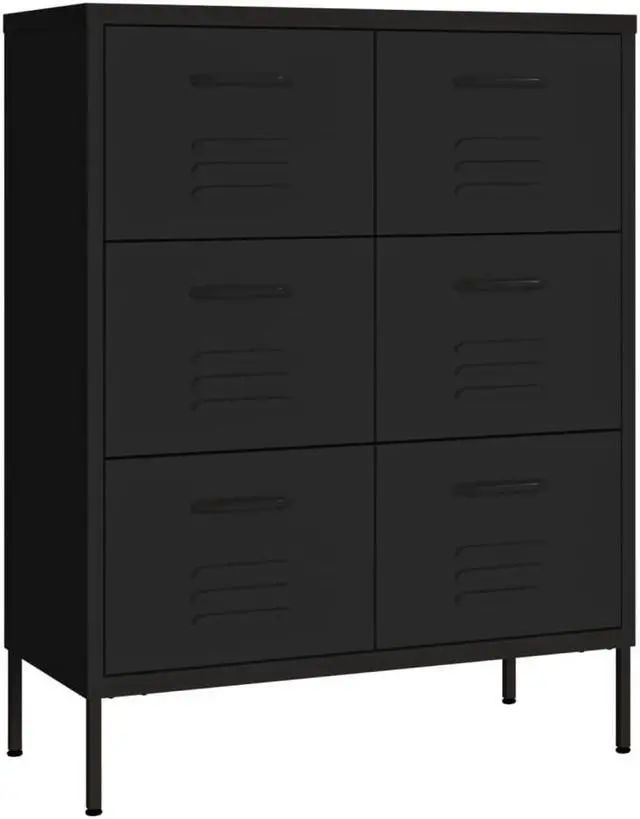 Alt view image 15 of 17 - vidaXL Drawer Cabinet File Cabinet Freestanding Storage Cabinet Black Steel