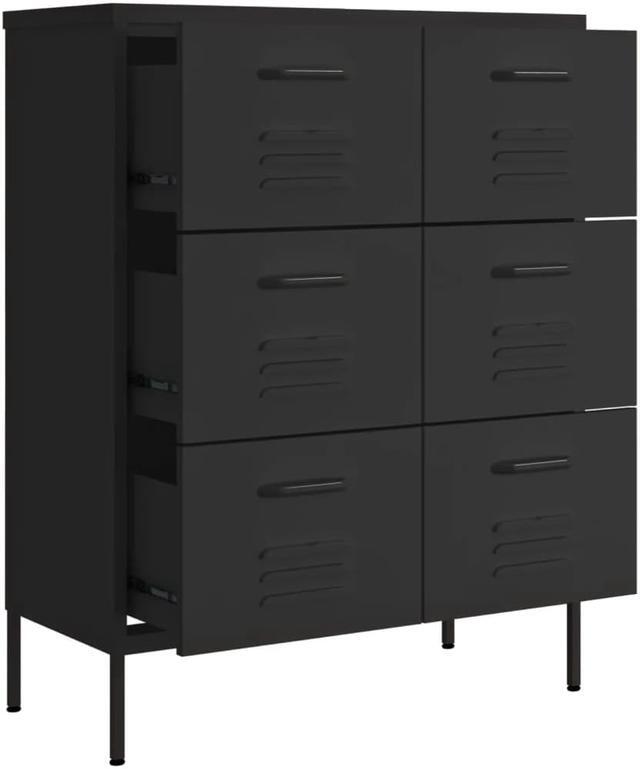 Alt view image 6 of 18 - vidaXL Drawer Cabinet Olive Green Steel Sideboard Cupboard Display Cabinet