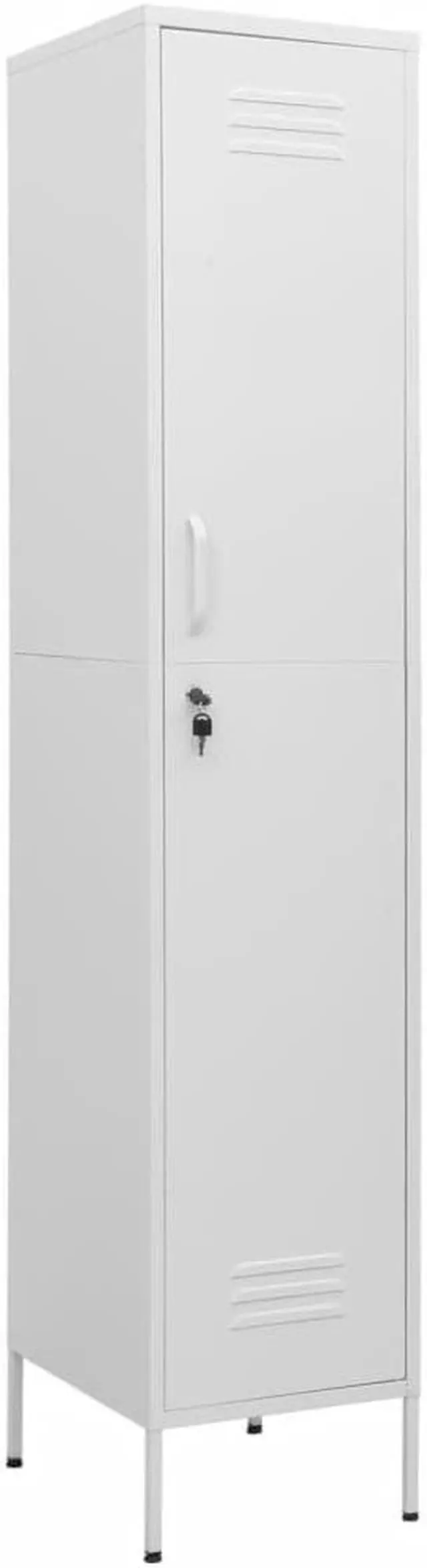 Alt view image 15 of 18 - vidaXL Metal Storage Cabinet Storage Locker Organizer Cabinet White Steel