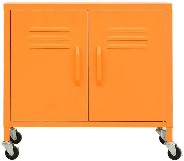 Alt view image 8 of 12 - vidaXL Storage Cabinet Orange 23.6"x13.8"x19.3" Steel