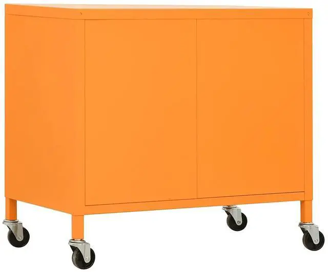 Alt view image 9 of 12 - vidaXL Storage Cabinet Orange 23.6"x13.8"x19.3" Steel