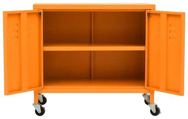 Alt view image 12 of 12 - vidaXL Storage Cabinet Orange 23.6"x13.8"x19.3" Steel