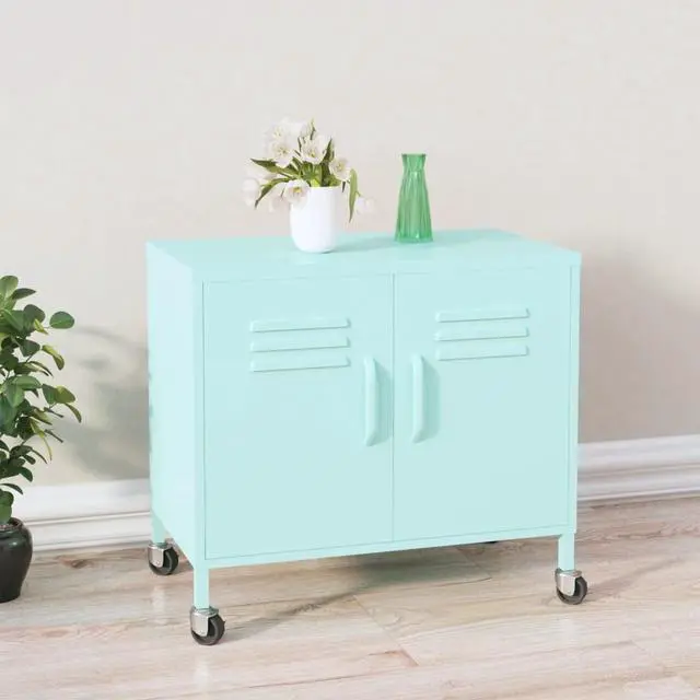 Alt view image 7 of 12 - vidaXL Storage Cabinet Mint 23.6"x13.8"x19.3" Steel