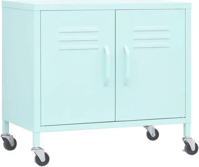 Alt view image 8 of 12 - vidaXL Storage Cabinet Mint 23.6"x13.8"x19.3" Steel