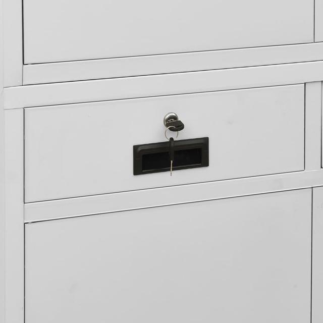 Alt view image 6 of 6 - vidaXL Office Cabinet Storage Cabinet Home Display Cabinet Light Gray Steel