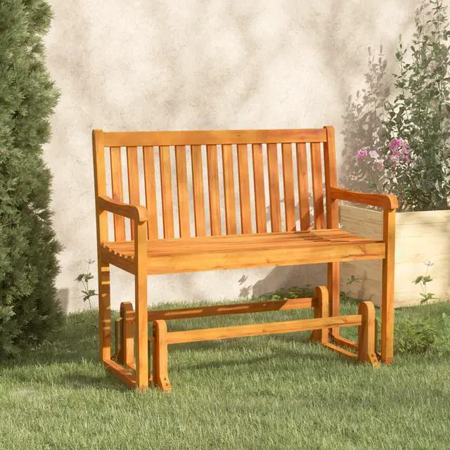 Alt view image 14 of 17 - vidaXL Patio Swing Bench Deck Swing Glider Chair for Backyard Solid Wood Acacia