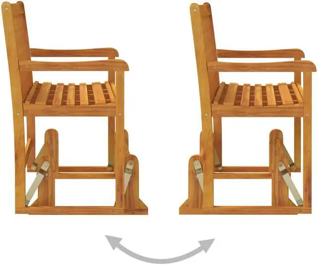 Alt view image 6 of 17 - vidaXL Patio Swing Bench Deck Swing Glider Chair for Backyard Solid Wood Acacia