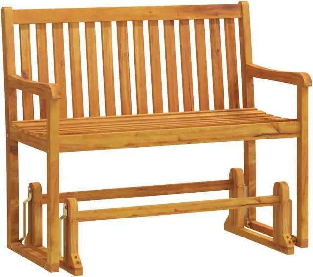 Alt view image 15 of 17 - vidaXL Patio Swing Bench Deck Swing Glider Chair for Backyard Solid Wood Acacia
