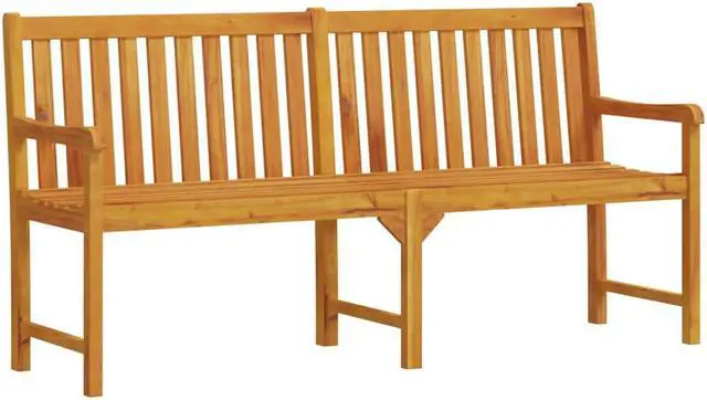 Alt view image 14 of 18 - vidaXL Outdoor Patio Bench Garden Park Bench with Armrests Solid Wood Acacia