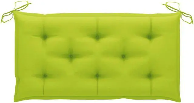 Alt view image 4 of 7 - vidaXL Outdoor Patio Bench Garden Bench with Green Cushion Solid Wood Teak