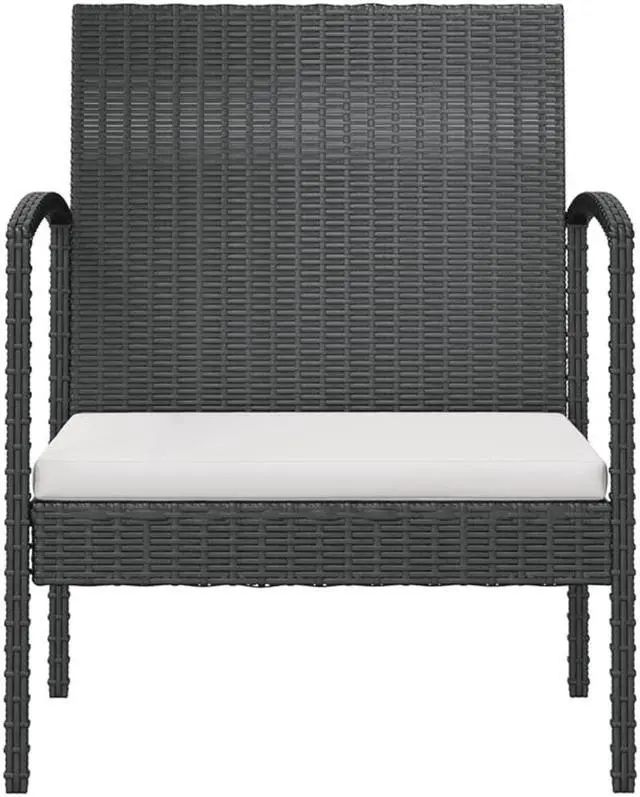 Alt view image 7 of 7 - vidaXL Patio Lounge Set Outdoor Sectional Sofa Set 8 Piece Poly Rattan Black