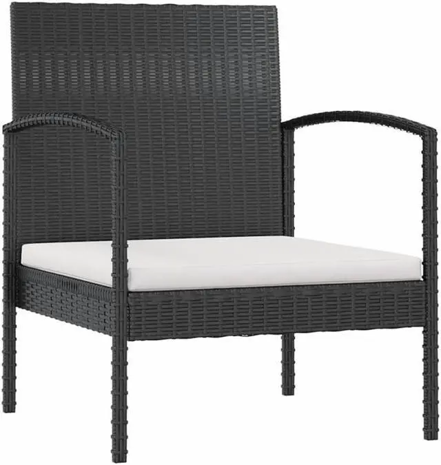 Alt view image 6 of 7 - vidaXL Patio Lounge Set Outdoor Sectional Sofa Set 8 Piece Poly Rattan Black