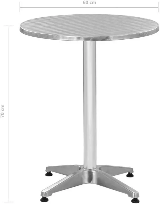 Alt view image 3 of 12 - vidaXL Bistro Table Outdoor Side Table Garden Porch Furniture Aluminum Silver