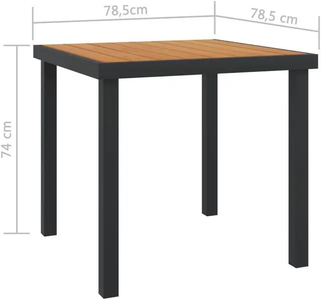Alt view image 3 of 7 - vidaXL Bar Table Counter Height Outdoor Pub Table with Roof Solid Acacia Wood