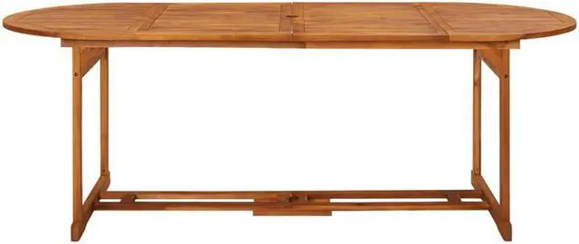 Alt view image 11 of 16 - vidaXL Outdoor Dining Table Patio Table with Umbrella Hole Solid Acacia Wood