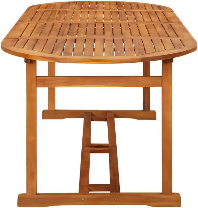 Alt view image 12 of 16 - vidaXL Outdoor Dining Table Patio Table with Umbrella Hole Solid Acacia Wood