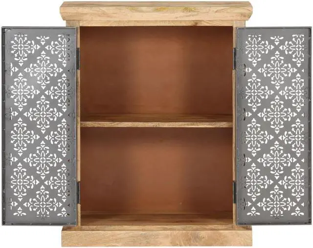 Alt view image 16 of 17 - vidaXL Sideboard Buffet Cabinet Console Table with Steel Doors Solid Wood Mango