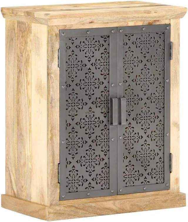 Alt view image 13 of 17 - vidaXL Sideboard Buffet Cabinet Console Table with Steel Doors Solid Wood Mango