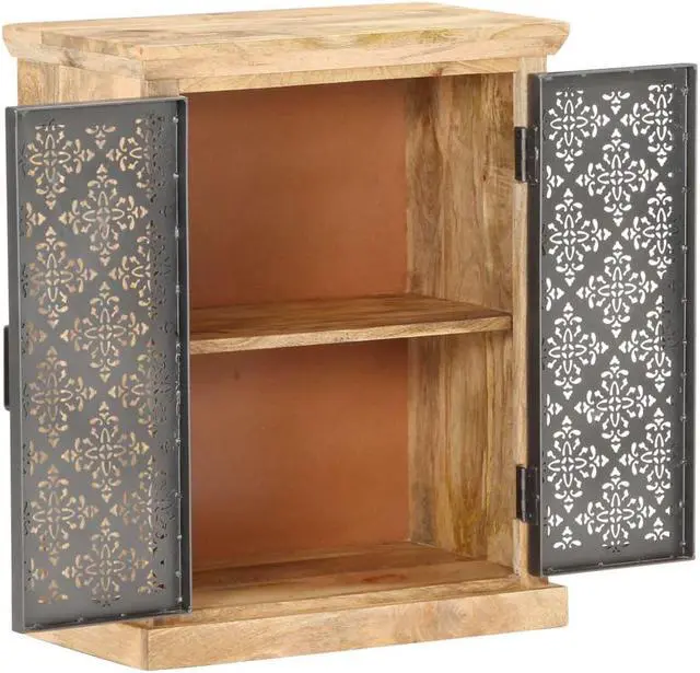 Alt view image 14 of 17 - vidaXL Sideboard Buffet Cabinet Console Table with Steel Doors Solid Wood Mango