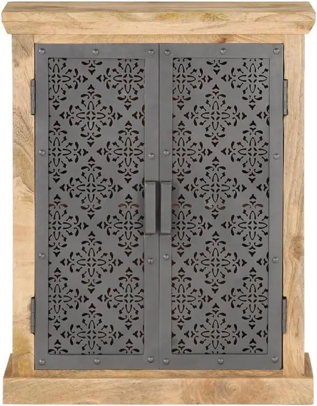 Alt view image 15 of 17 - vidaXL Sideboard Buffet Cabinet Console Table with Steel Doors Solid Wood Mango