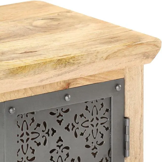 Alt view image 5 of 17 - vidaXL Sideboard Buffet Cabinet Console Table with Steel Doors Solid Wood Mango