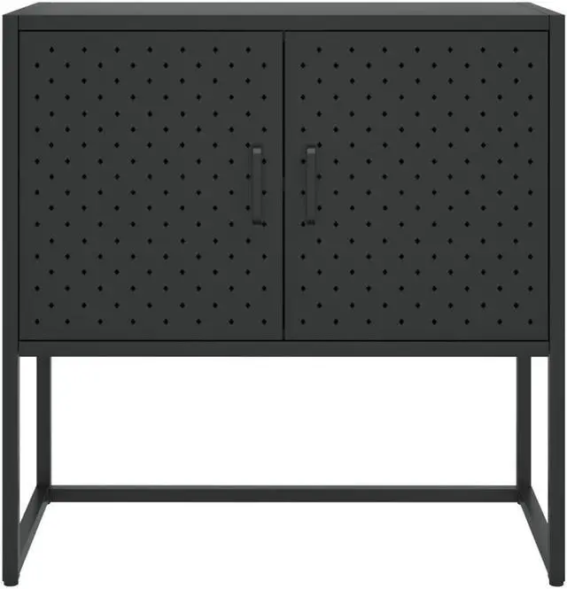 Alt view image 18 of 18 - vidaXL Sideboard Black 29.5" Steel Home Storage Cabinet Side Table Furniture