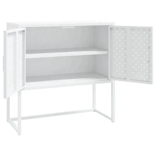 Alt view image 17 of 18 - vidaXL Sideboard White 29.5" Steel Home Storage Cabinet Side Table Furniture