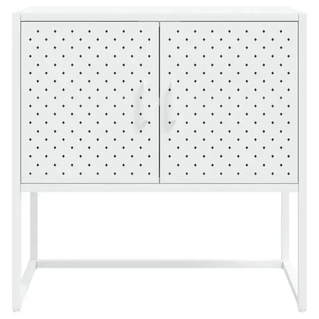 Alt view image 18 of 18 - vidaXL Sideboard White 29.5" Steel Home Storage Cabinet Side Table Furniture