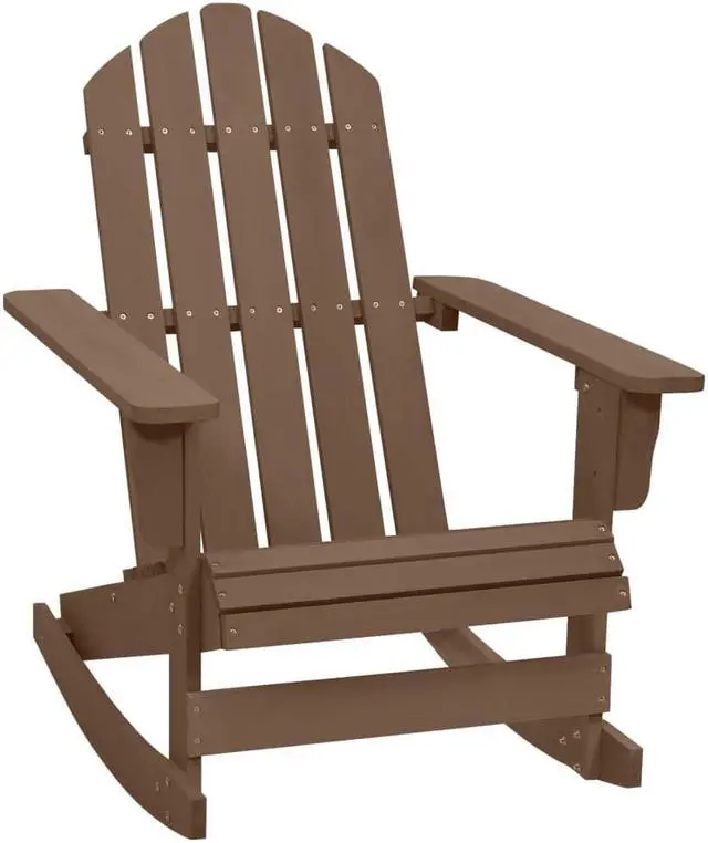 Alt view image 8 of 15 - vidaXL Adirondack Rocking Chair Porch Rocker Outdoor Patio Chair Wood Brown