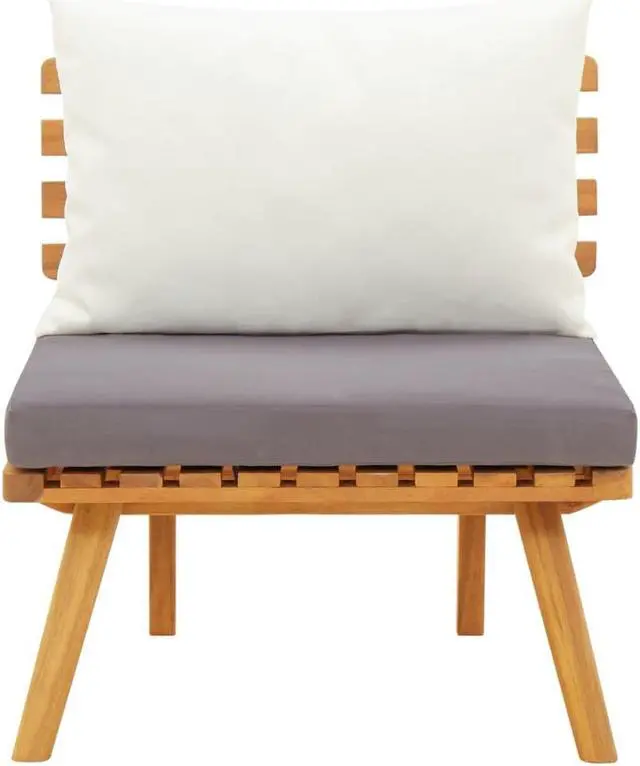 Alt view image 14 of 16 - vidaXL Patio Chair Outdoor Chair with Cushions for Garden Solid Acacia Wood