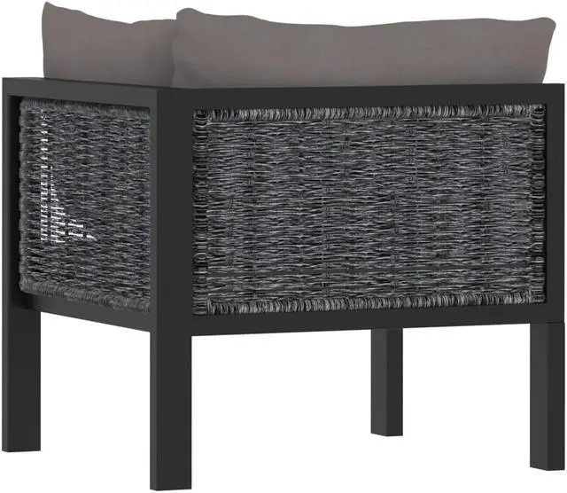 Alt view image 7 of 10 - vidaXL Sectional Corner Sofa with Left Armrest Poly Rattan Anthracite