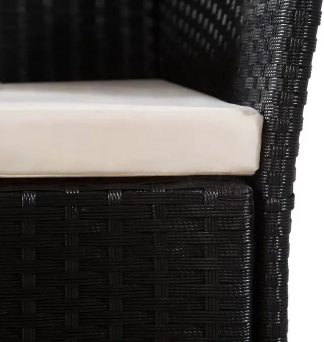 Alt view image 13 of 14 - vidaXL Patio Chairs 2 Pcs Dining Single Chair with Cushions Poly Rattan Black