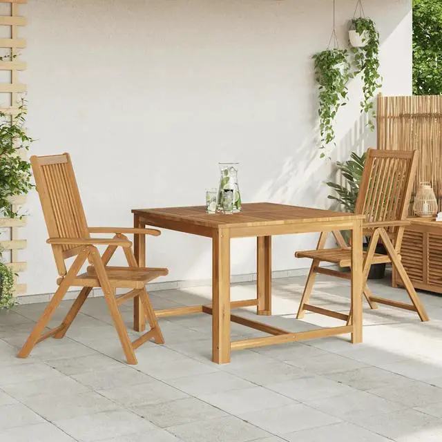 Alt view image 13 of 14 - vidaXL Folding Garden Chairs 2 pcs Solid Acacia Wood Brown