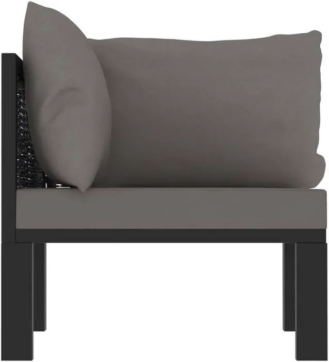 Alt view image 6 of 10 - vidaXL Sectional Corner Sofa with Left Armrest Poly Rattan Anthracite