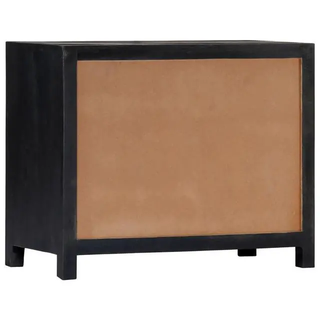 Alt view image 6 of 10 - vidaXL Hand Carved Side Cabinet Gray 29.5"x13.8"x23.6" Solid Mango Wood
