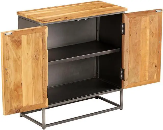 Alt view image 10 of 13 - vidaXL Sideboard Buffet Console Cabinet with Storage Recycled Teak and Steel