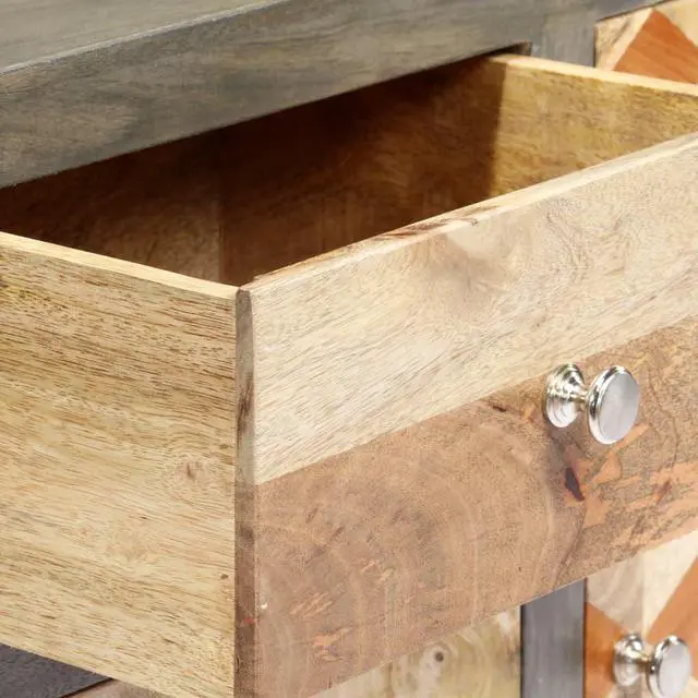 Alt view image 13 of 14 - vidaXL Solid Wood Mango Side Cabinet Gray 29.5" Home Stand Sideboard Organizer