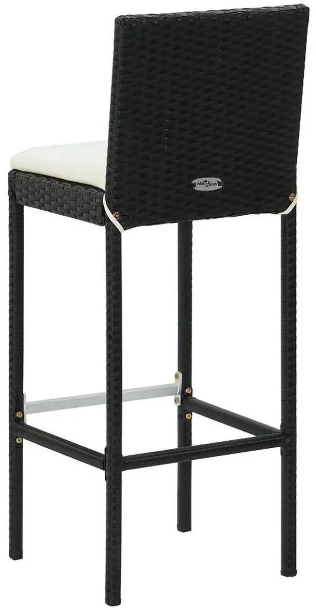 Alt view image 12 of 13 - vidaXL 5 Piece Outdoor Bar Set with Cushions Poly Rattan Black