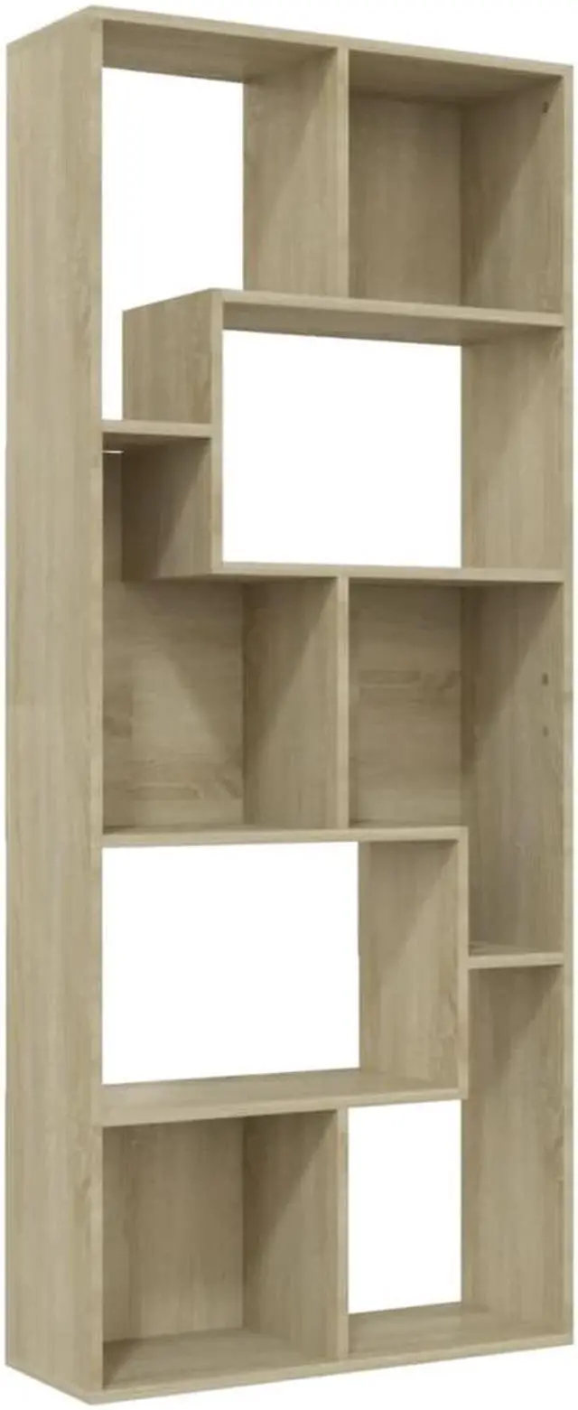 Alt view image 5 of 10 - vidaXL Book Cabinet Sonoma Oak Engineered Wood Book Shelf Chest Bookcase Rack