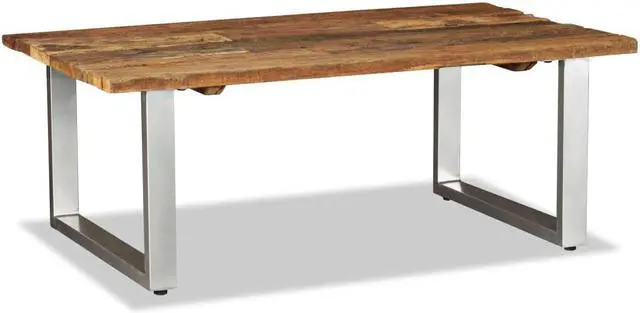 Alt view image 8 of 13 - vidaXL Coffee Table Sofa End Table Accent Side Table Solid Wood Reclaimed