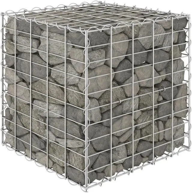Alt view image 8 of 15 - vidaXL Cube Gabion Raised Bed Steel Wire 19.7" Planter Basket Pot Cage Garden