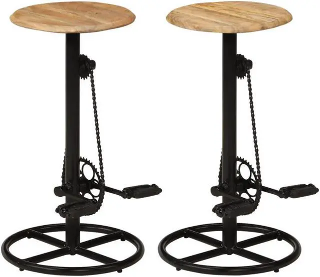 Alt view image 5 of 15 - vidaXL Bar Chairs 2 pcs Solid Mango Wood