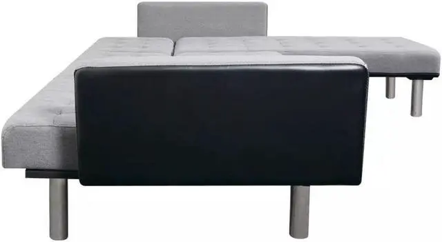 Alt view image 12 of 12 - vidaXL Sofa Bed Convertible Sleeper Sectional Sofa Bed Fabric Black and Gray