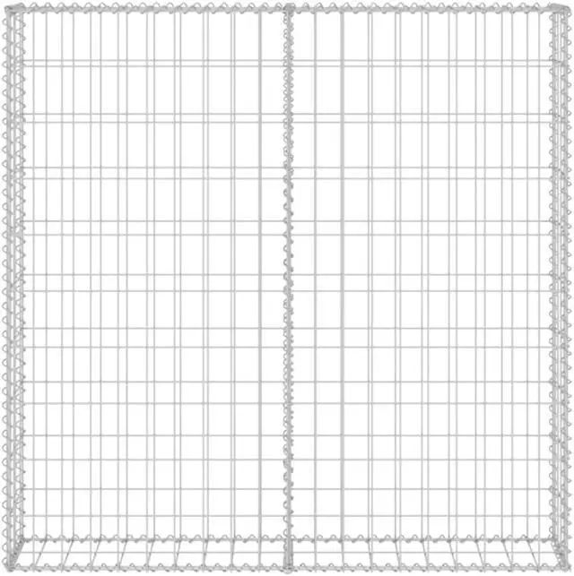 Alt view image 11 of 11 - vidaXL Gabion Wall with Covers Galvanized Steel 31.5"x7.87"x39.4" Garden Fence