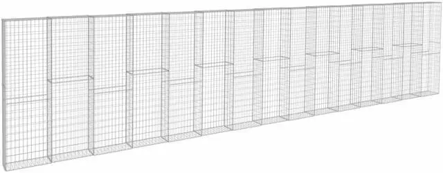 Alt view image 5 of 8 - vidaXL Gabion Wall with Covers Galvanised Steel 354.3"x19.7"x78.7"