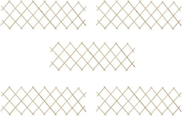 Alt view image 7 of 16 - vidaXL Trellis Fences Garden Trellis Lattice Fence 5 Pcs Firwood 70.9"x23.6"