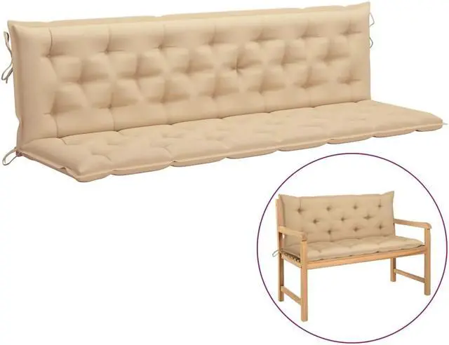 Alt view image 15 of 20 - vidaXL Cushion for Swing Chair Beige 78.7" Fabric Garden Seating Throw Pillow