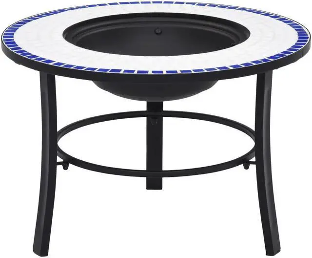 Alt view image 15 of 20 - vidaXL Fire Pit Fireplace Camping Picnic Firebowl Outdoor Blue and White Ceramic